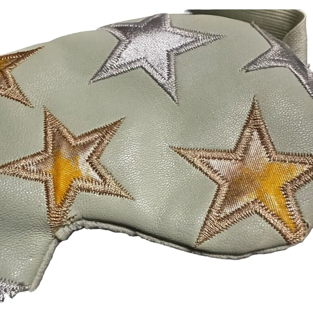 Free People x Understated Vegan Leather Travel Sleep Spa Eye Mask Gray Stars